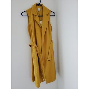 Yellow Belted Vest Trench NWT